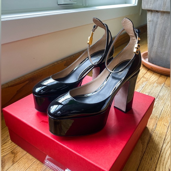 Valentino Black Tan-Go 120 Heels - Picture 1 of 7
